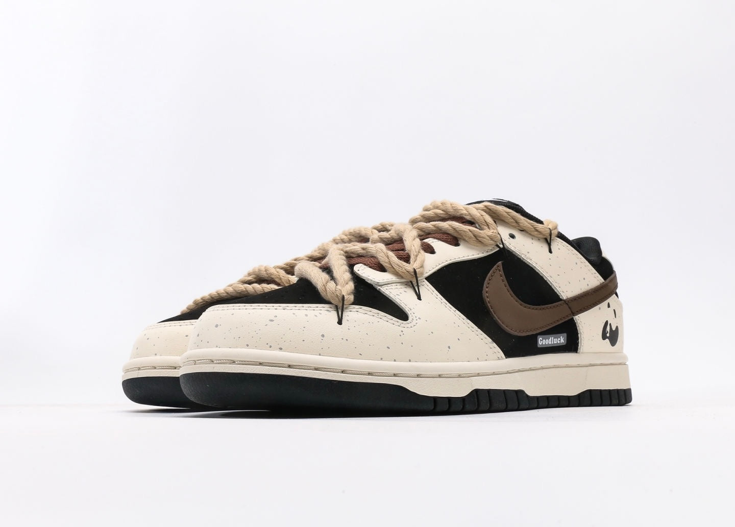 Nike Dunk Low Custom Beige Black Brown