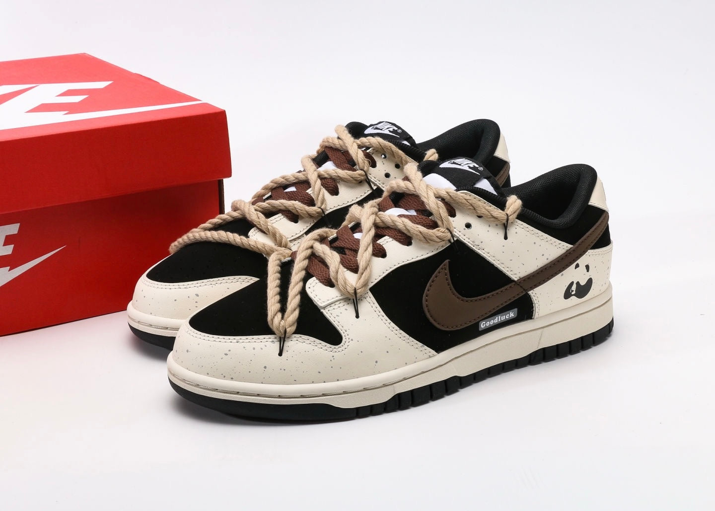 Nike Dunk Low Custom Beige Black Brown